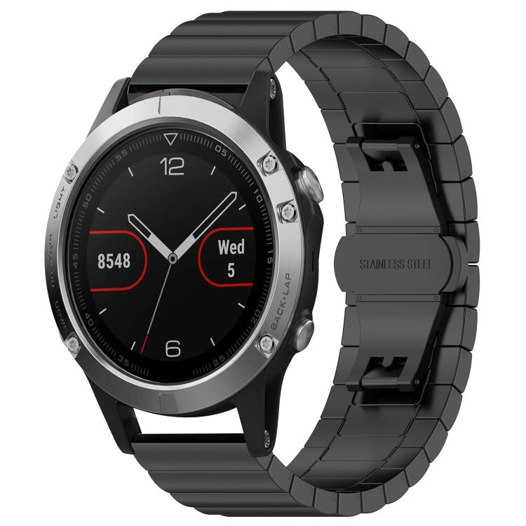 For Garmin Fenix 8/7/6/5 22mm 20mm xDfind One-bead Bamboo Solid Stainless Steel Watch Band