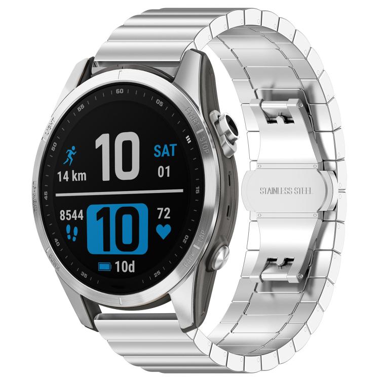 For Garmin Fenix 8/7S/6S/5S 20mm 18mm xDfind One-bead Bamboo Solid Stainless Steel Watch Band
