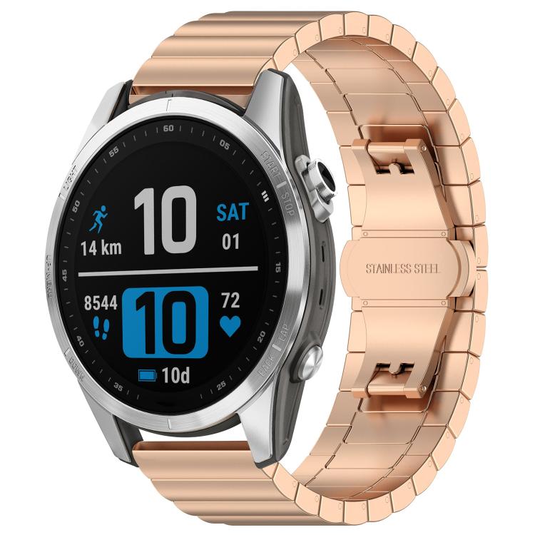 For Garmin Fenix 8/7S/6S/5S 20mm 18mm xDfind One-bead Bamboo Solid Stainless Steel Watch Band