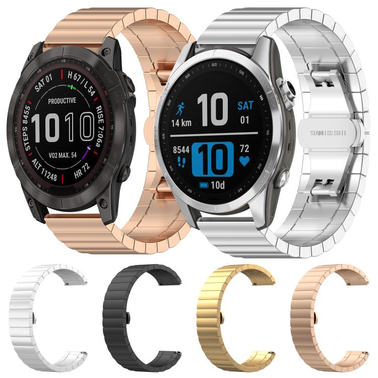 For Garmin Fenix 8/7X/6X/5X 26mm 22mm xDfind One-bead Bamboo Solid Stainless Steel Watch Band