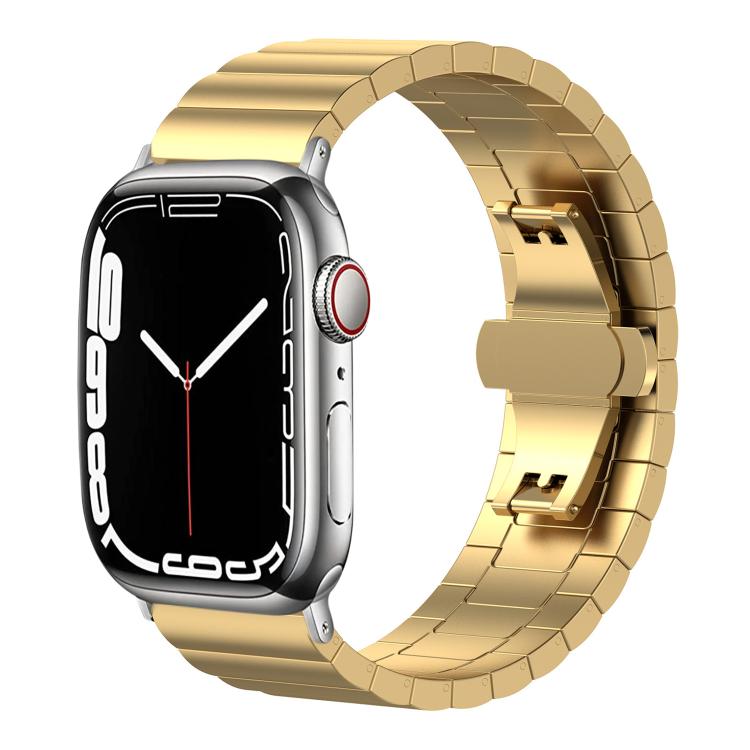 For Apple Watch 42 / 44 / 45 / 46 / 49mm 22mm xDfind One-bead Bamboo Solid Stainless Steel Watch Band