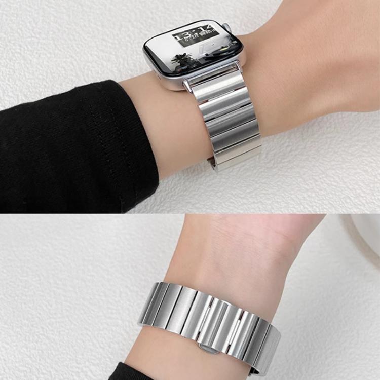 For Apple Watch 42 / 44 / 45 / 46 / 49mm 22mm xDfind One-bead Bamboo Solid Stainless Steel Watch Band