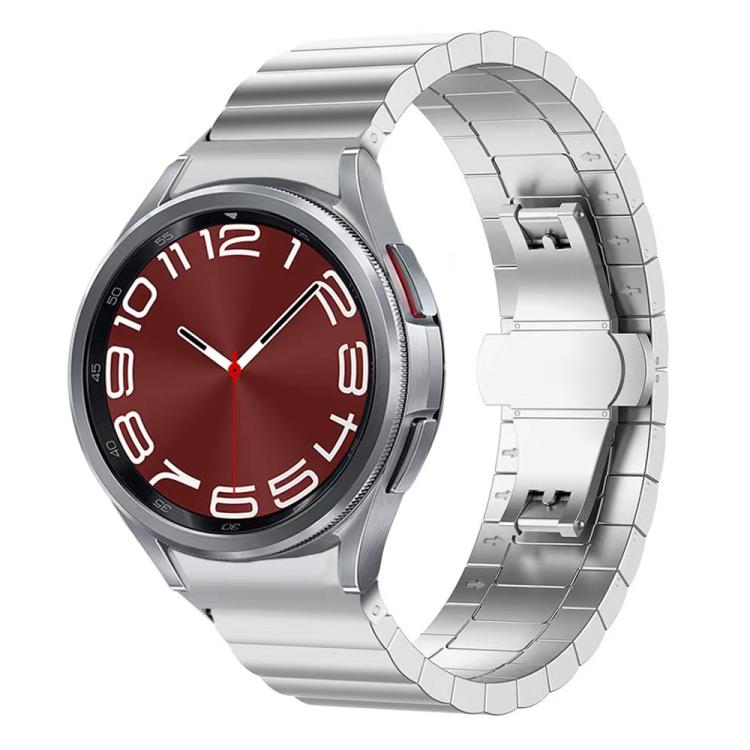 For Samsung Galaxy Watch 7 / 6 / 5 / FE 20mm xDfind One-bead Bamboo Solid Stainless Steel Watch Band