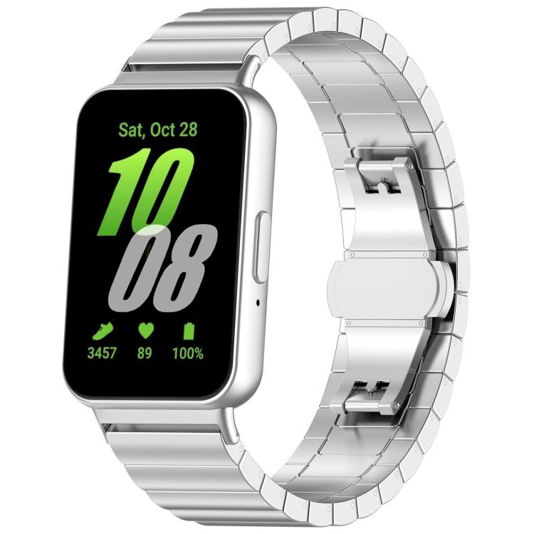 For Samsung Galaxy Fit3 SM-R390 18mm xDfind One-bead Bamboo Solid Stainless Steel Watch Band