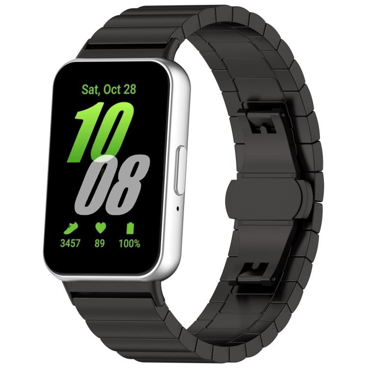 For Samsung Galaxy Fit3 SM-R390 18mm xDfind One-bead Bamboo Solid Stainless Steel Watch Band