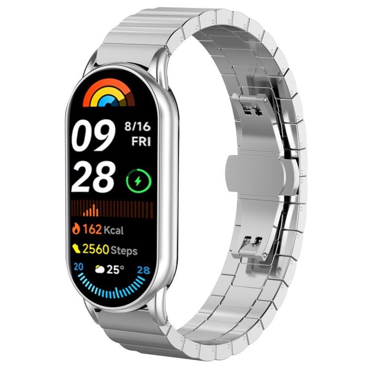 For Xiaomi Smart Band 10 / 9 / 8 NFC 14mm xDfind One-bead Bamboo Solid Stainless Steel Watch Band