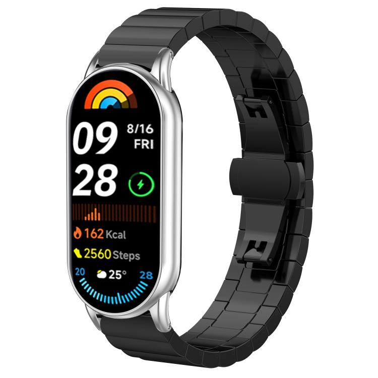 For Xiaomi Smart Band 10 / 9 / 8 NFC 14mm xDfind One-bead Bamboo Solid Stainless Steel Watch Band