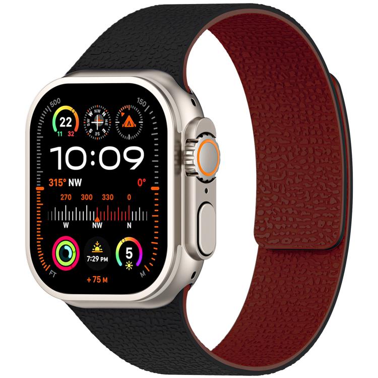 For Apple Watch 38 / 40 / 41 / S10 42mm xDfind Litchi Texture Magnetic Silicone Watch Band