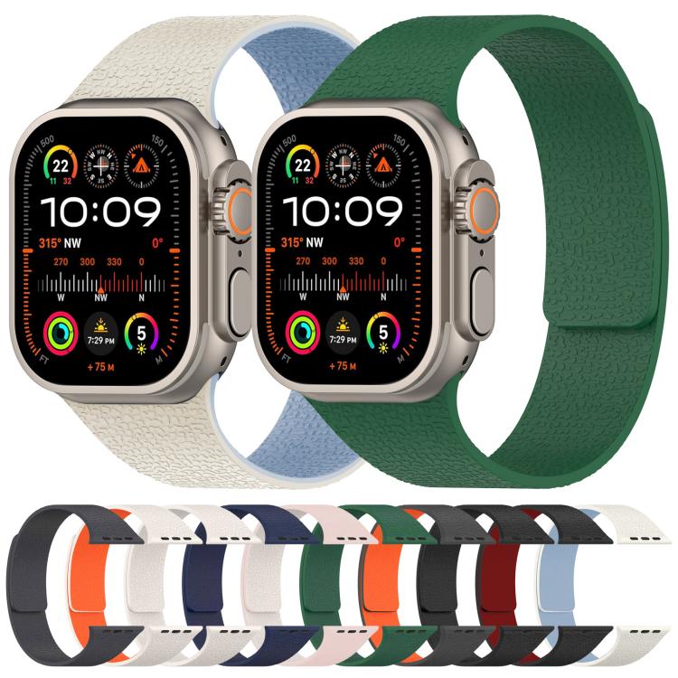 For Apple Watch 38 / 40 / 41 / S10 42mm xDfind Litchi Texture Magnetic Silicone Watch Band