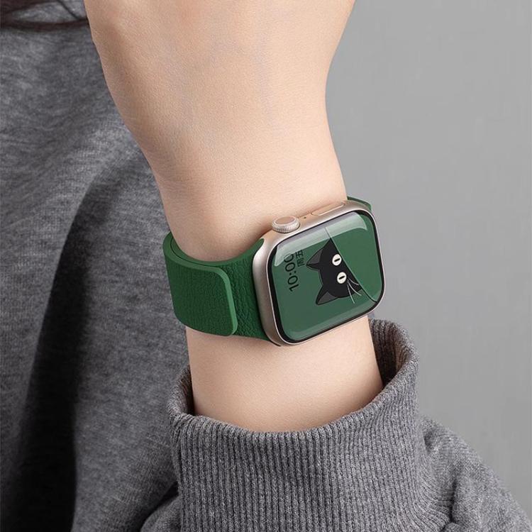 For Apple Watch 38 / 40 / 41 / S10 42mm xDfind Litchi Texture Magnetic Silicone Watch Band