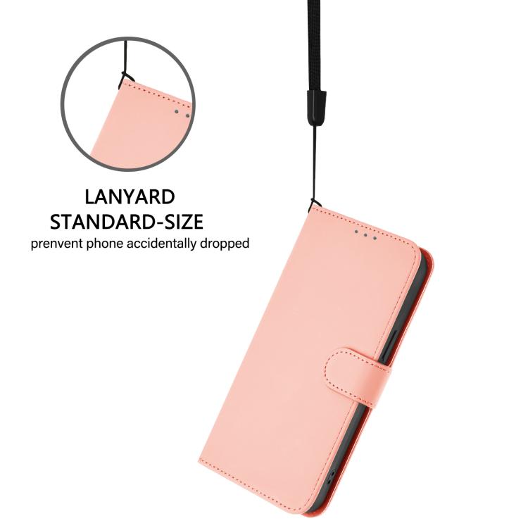 For OPPO Find X9 Pro Skin Feel Solid Color Leather Phone Case with Lanyard