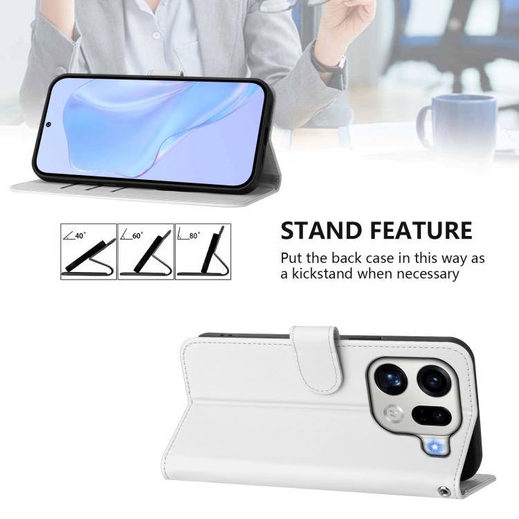 For OPPO Find X9 Pro Skin Feel Solid Color Leather Phone Case with Lanyard