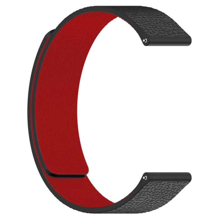22mm xDfind Flat Head Litchi Texture Magnetic Silicone Watch Band