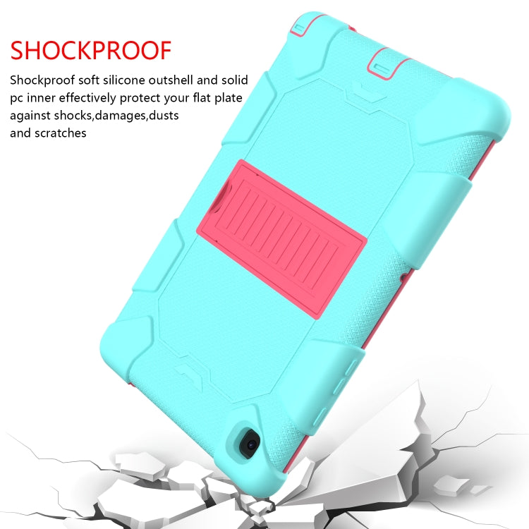 For Samsung Galaxy Tab A7 (2020) T500/T505 Shockproof Two-Color Silicone Protective Case with Holder