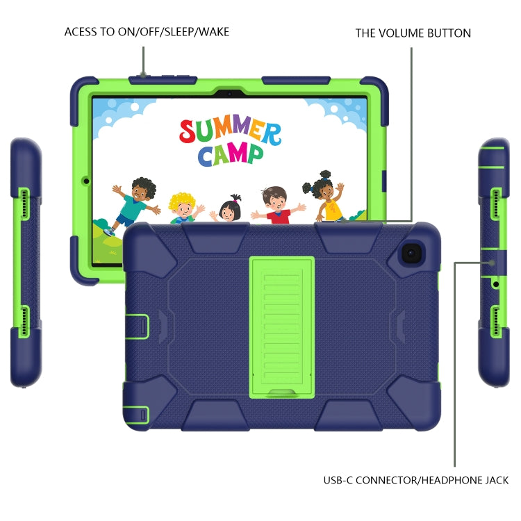 For Samsung Galaxy Tab A7 (2020) T500/T505 Shockproof Two-Color Silicone Protective Case with Holder