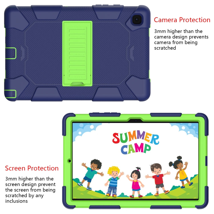 For Samsung Galaxy Tab A7 (2020) T500/T505 Shockproof Two-Color Silicone Protective Case with Holder
