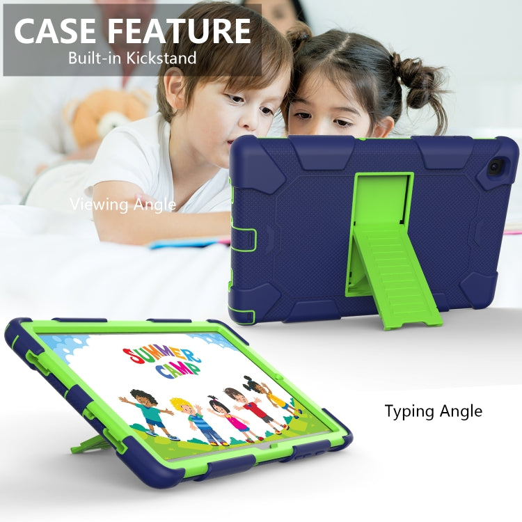 For Samsung Galaxy Tab A7 (2020) T500/T505 Shockproof Two-Color Silicone Protective Case with Holder
