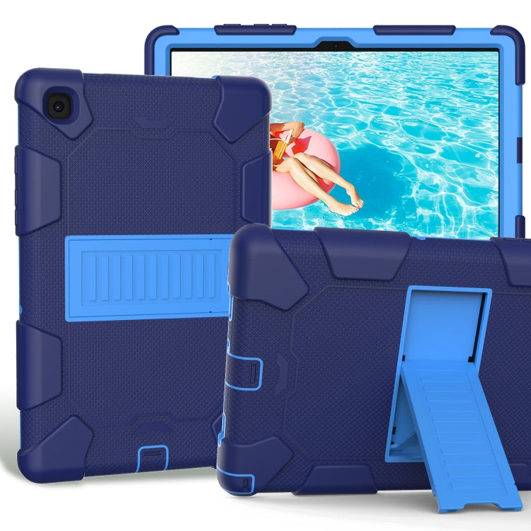 For Samsung Galaxy Tab A7 (2020) T500/T505 Shockproof Two-Color Silicone Protective Case with Holder