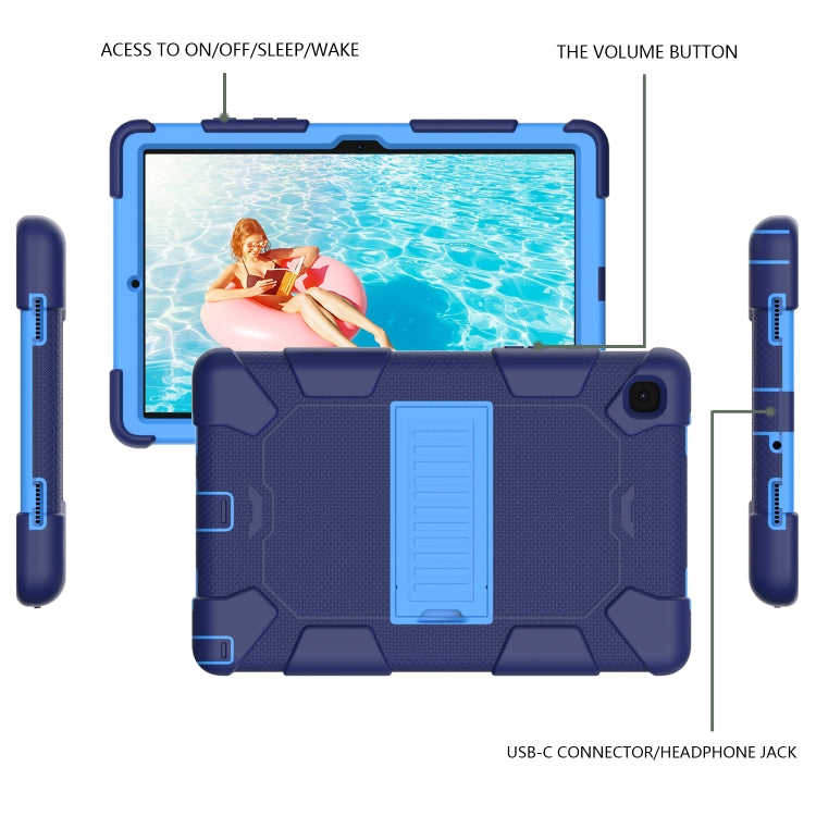 For Samsung Galaxy Tab A7 (2020) T500/T505 Shockproof Two-Color Silicone Protective Case with Holder