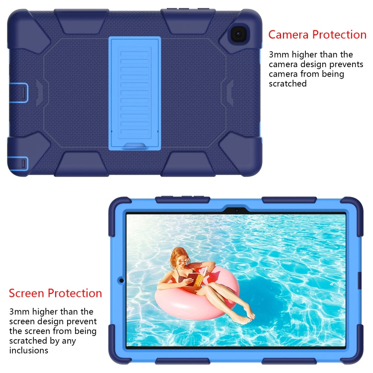 For Samsung Galaxy Tab A7 (2020) T500/T505 Shockproof Two-Color Silicone Protective Case with Holder