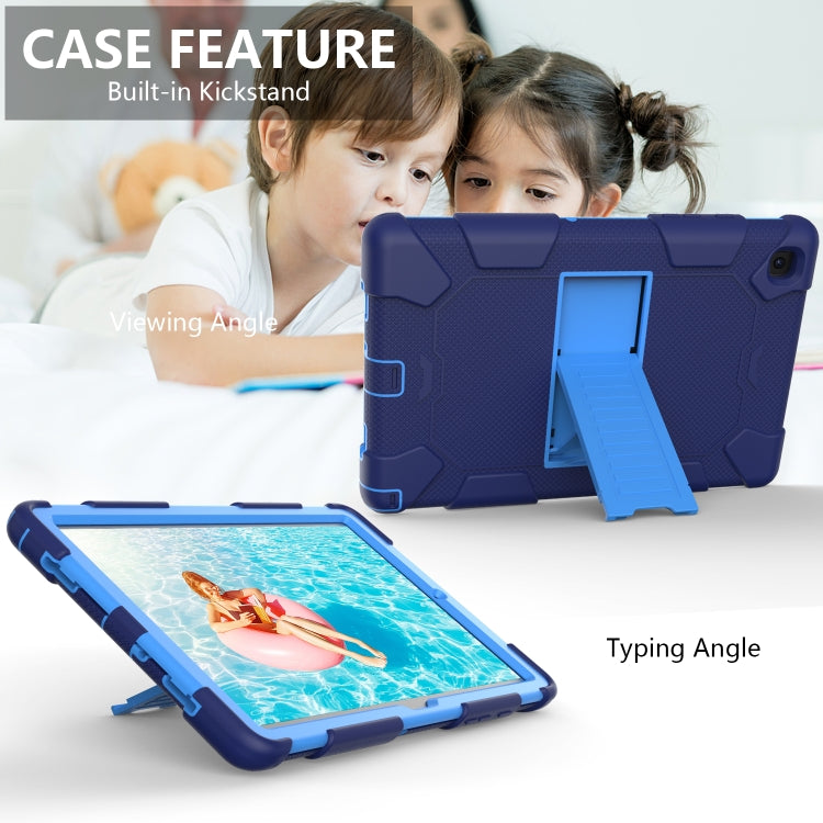 For Samsung Galaxy Tab A7 (2020) T500/T505 Shockproof Two-Color Silicone Protective Case with Holder