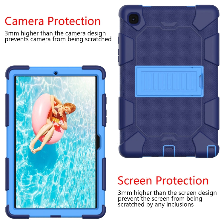 For Samsung Galaxy Tab A7 (2020) T500/T505 Shockproof Two-Color Silicone Protective Case with Holder
