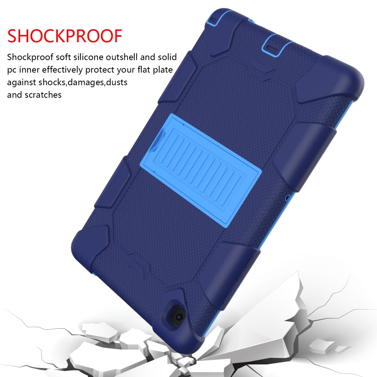 For Samsung Galaxy Tab A7 (2020) T500/T505 Shockproof Two-Color Silicone Protective Case with Holder