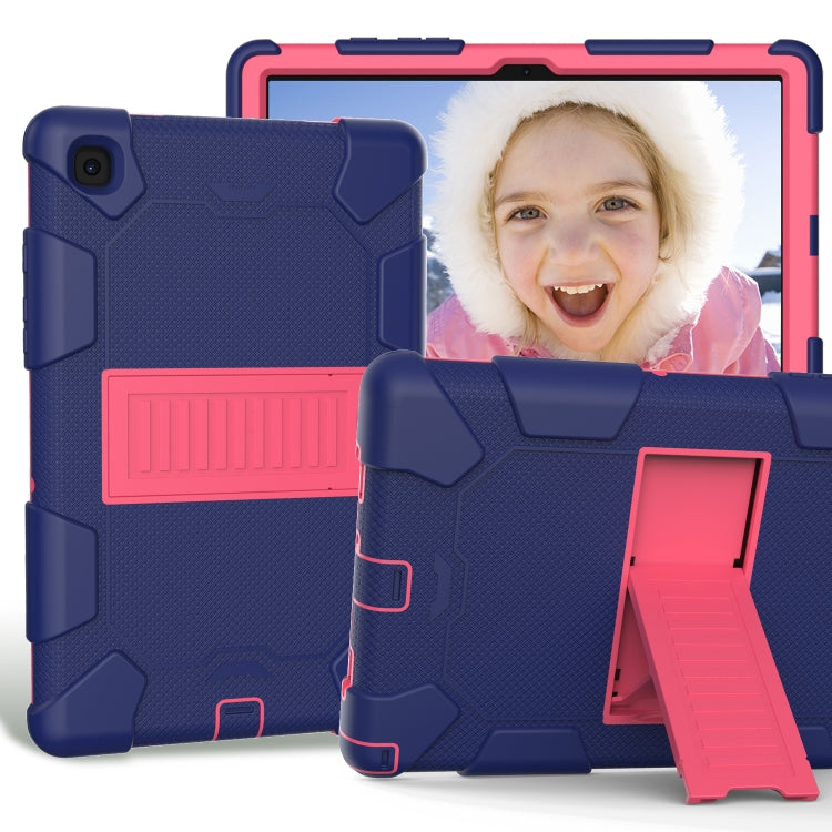 For Samsung Galaxy Tab A7 (2020) T500/T505 Shockproof Two-Color Silicone Protective Case with Holder
