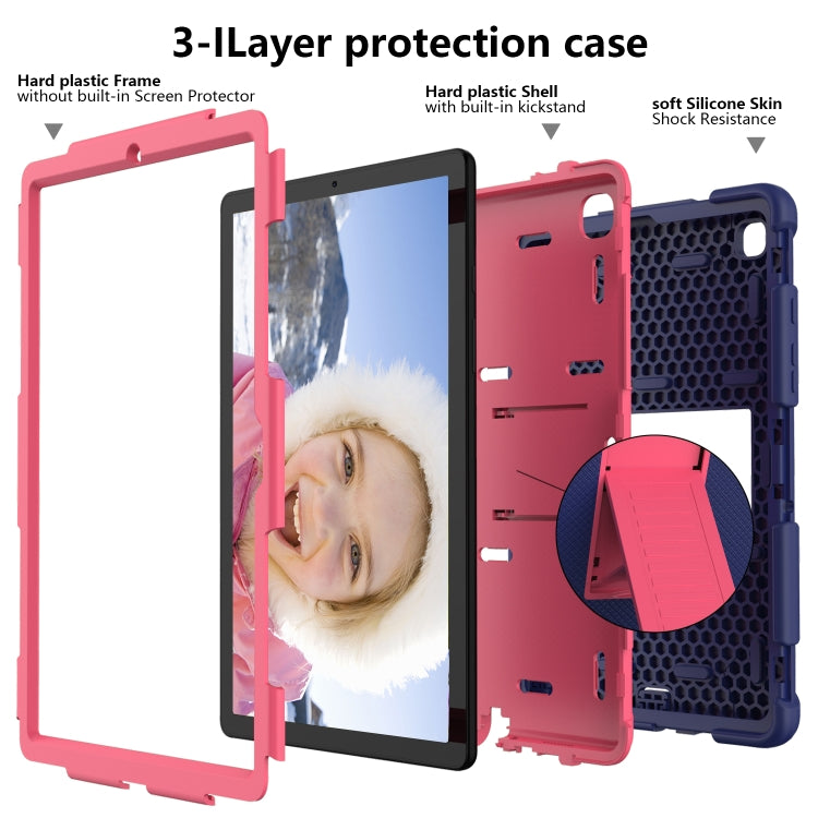For Samsung Galaxy Tab A7 (2020) T500/T505 Shockproof Two-Color Silicone Protective Case with Holder