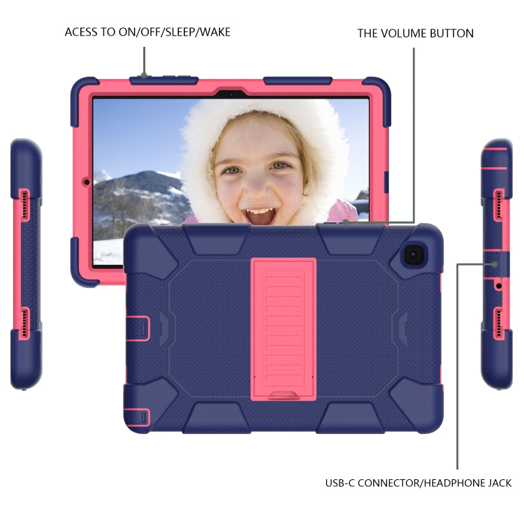 For Samsung Galaxy Tab A7 (2020) T500/T505 Shockproof Two-Color Silicone Protective Case with Holder