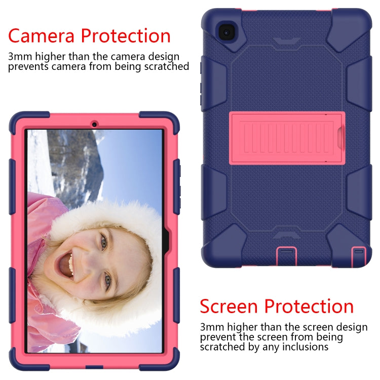 For Samsung Galaxy Tab A7 (2020) T500/T505 Shockproof Two-Color Silicone Protective Case with Holder