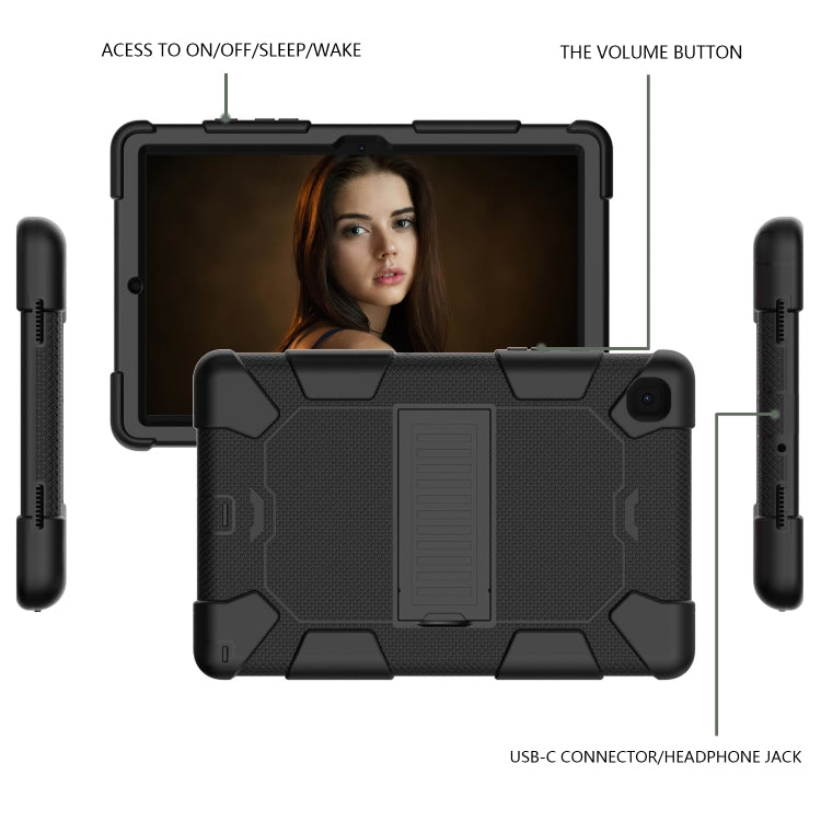 For Samsung Galaxy Tab A7 (2020) T500/T505 Shockproof Two-Color Silicone Protective Case with Holder