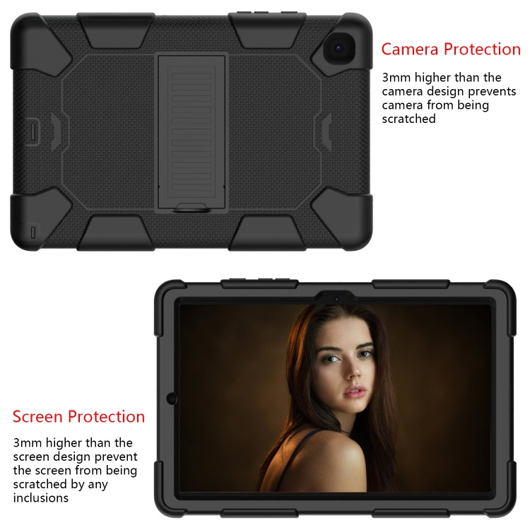 For Samsung Galaxy Tab A7 (2020) T500/T505 Shockproof Two-Color Silicone Protective Case with Holder