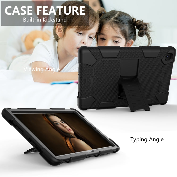 For Samsung Galaxy Tab A7 (2020) T500/T505 Shockproof Two-Color Silicone Protective Case with Holder
