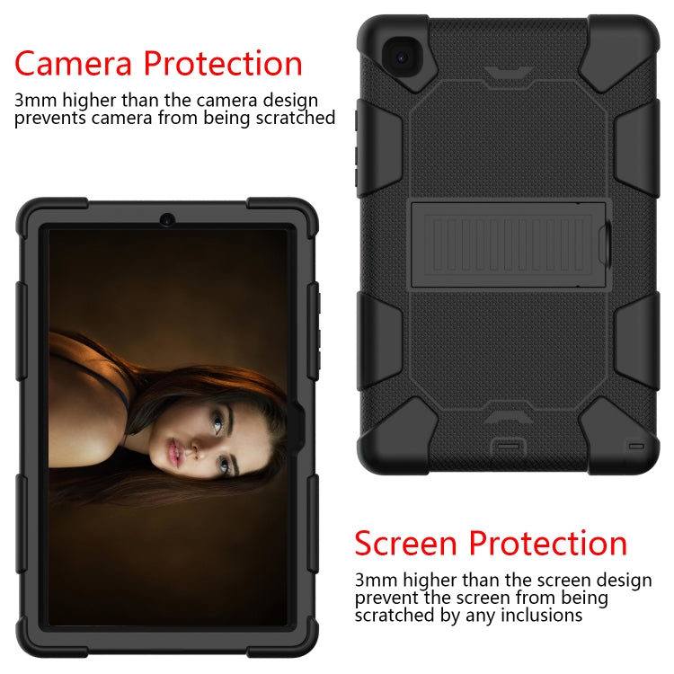 For Samsung Galaxy Tab A7 (2020) T500/T505 Shockproof Two-Color Silicone Protective Case with Holder