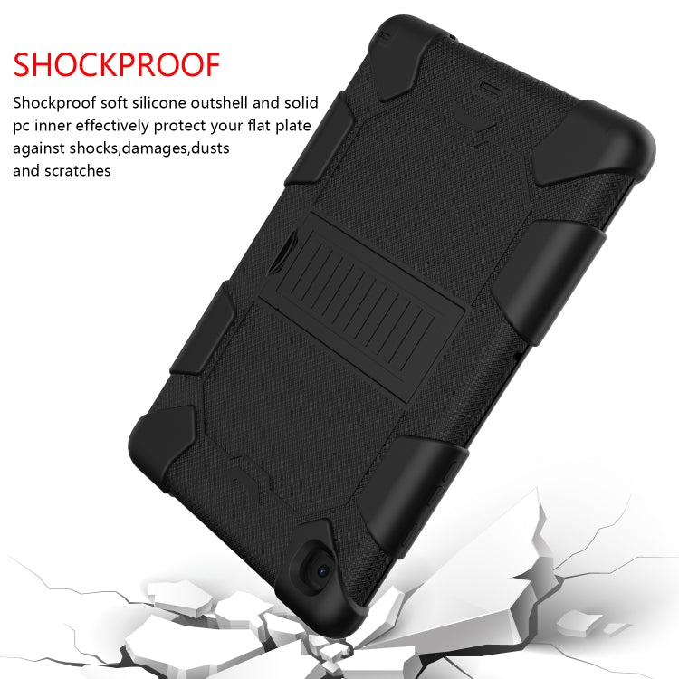 For Samsung Galaxy Tab A7 (2020) T500/T505 Shockproof Two-Color Silicone Protective Case with Holder