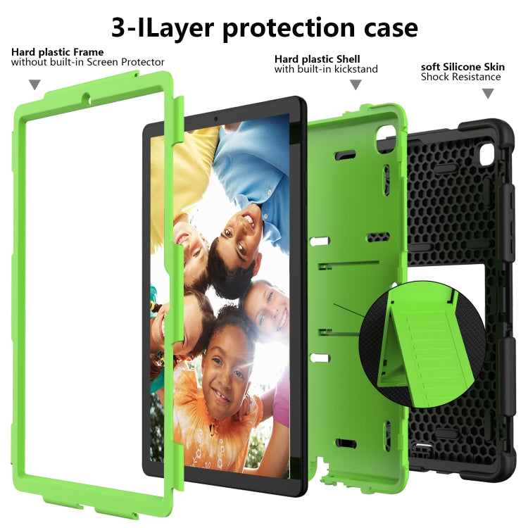 For Samsung Galaxy Tab A7 (2020) T500/T505 Shockproof Two-Color Silicone Protective Case with Holder