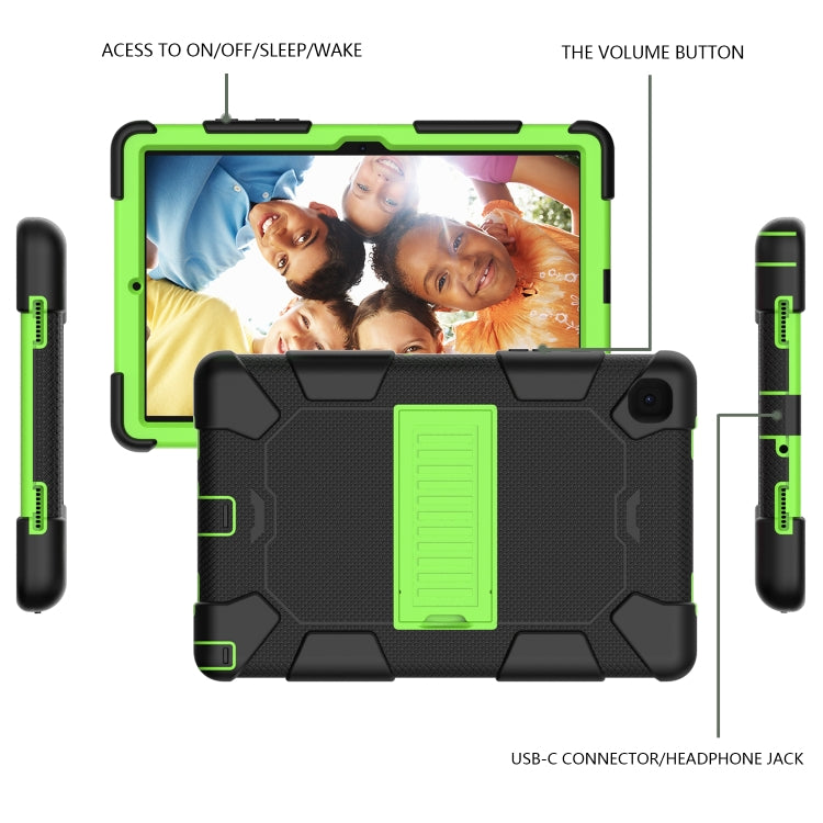 For Samsung Galaxy Tab A7 (2020) T500/T505 Shockproof Two-Color Silicone Protective Case with Holder