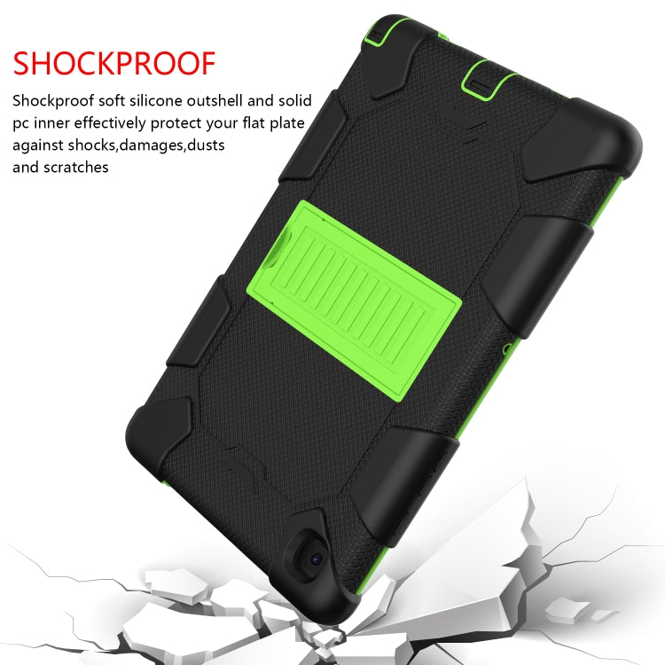 For Samsung Galaxy Tab A7 (2020) T500/T505 Shockproof Two-Color Silicone Protective Case with Holder