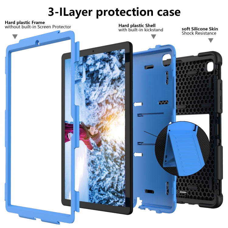 For Samsung Galaxy Tab A7 (2020) T500/T505 Shockproof Two-Color Silicone Protective Case with Holder