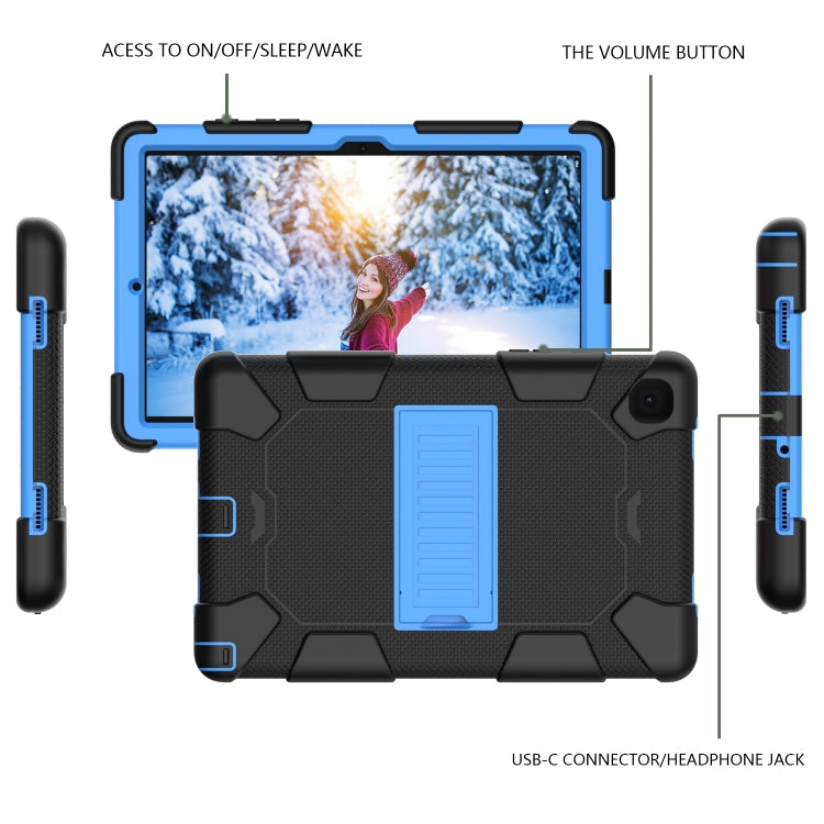 For Samsung Galaxy Tab A7 (2020) T500/T505 Shockproof Two-Color Silicone Protective Case with Holder