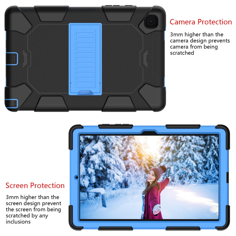 For Samsung Galaxy Tab A7 (2020) T500/T505 Shockproof Two-Color Silicone Protective Case with Holder