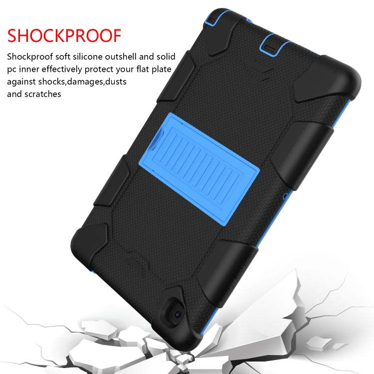 For Samsung Galaxy Tab A7 (2020) T500/T505 Shockproof Two-Color Silicone Protective Case with Holder