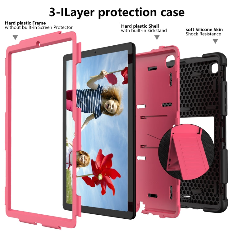 For Samsung Galaxy Tab A7 (2020) T500/T505 Shockproof Two-Color Silicone Protective Case with Holder