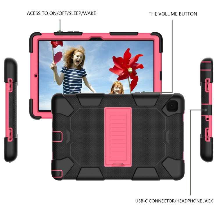 For Samsung Galaxy Tab A7 (2020) T500/T505 Shockproof Two-Color Silicone Protective Case with Holder