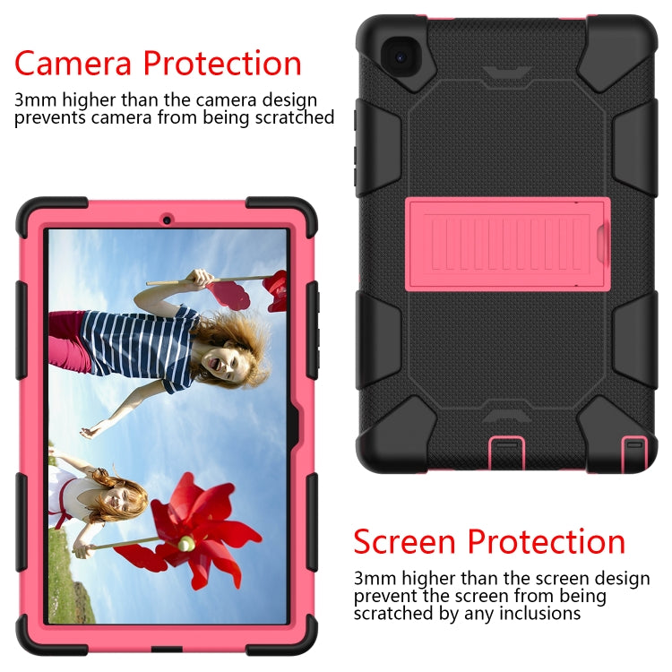 For Samsung Galaxy Tab A7 (2020) T500/T505 Shockproof Two-Color Silicone Protective Case with Holder