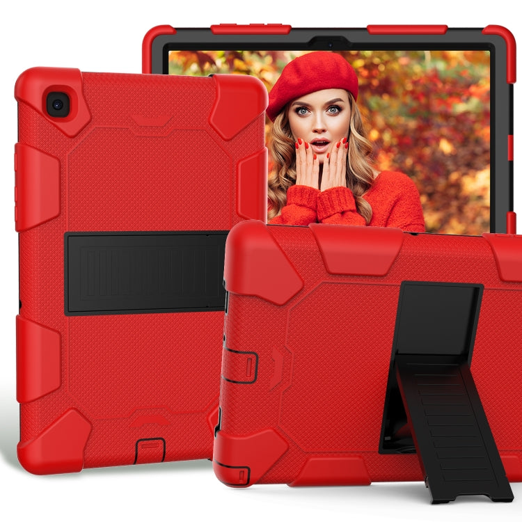 For Samsung Galaxy Tab A7 (2020) T500/T505 Shockproof Two-Color Silicone Protective Case with Holder