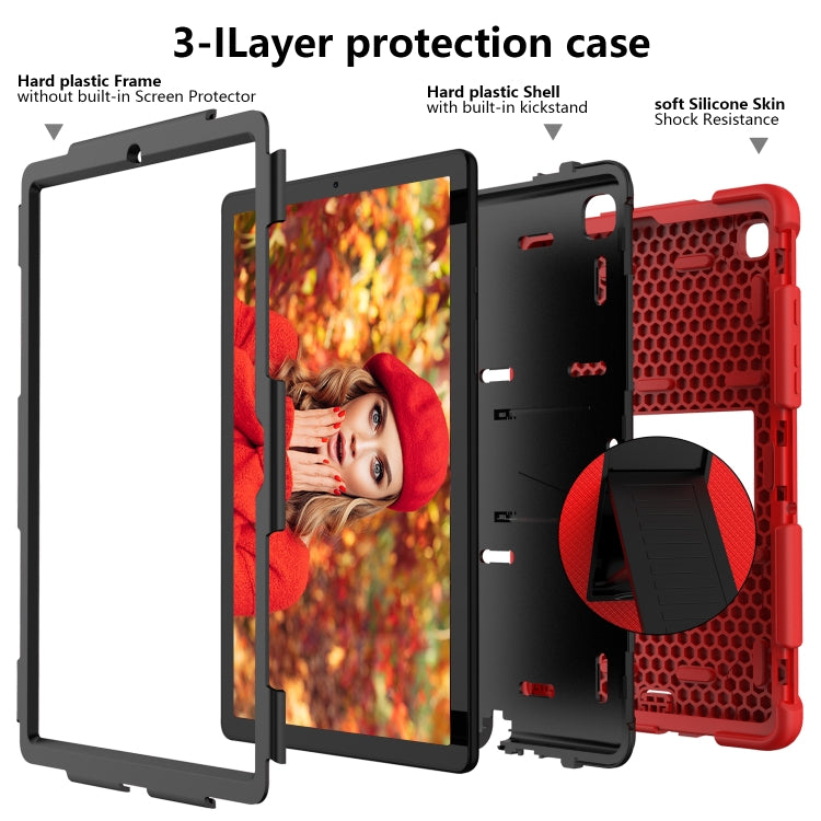 For Samsung Galaxy Tab A7 (2020) T500/T505 Shockproof Two-Color Silicone Protective Case with Holder