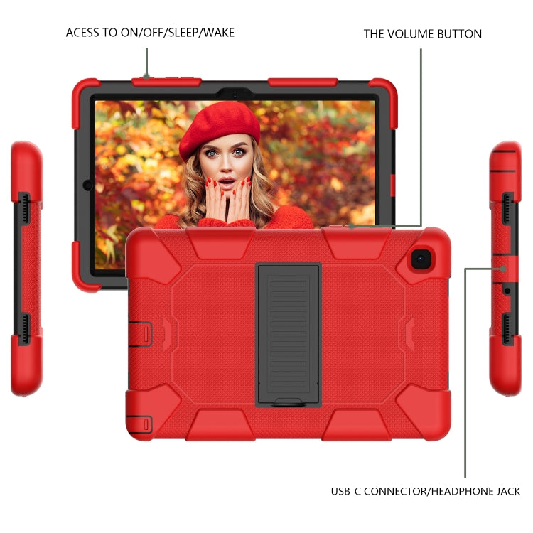 For Samsung Galaxy Tab A7 (2020) T500/T505 Shockproof Two-Color Silicone Protective Case with Holder