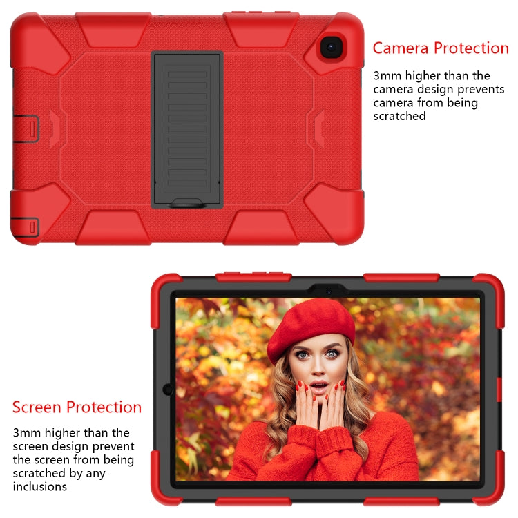 For Samsung Galaxy Tab A7 (2020) T500/T505 Shockproof Two-Color Silicone Protective Case with Holder